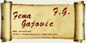 Fema Gajović vizit kartica